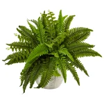 14''+Faux+Fern+Plant+in+Ceramic+Planter