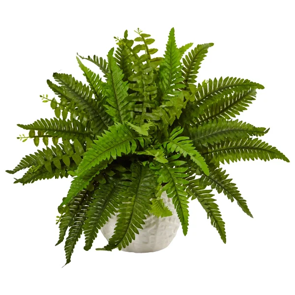 14'' Faux Fern Plant in Ceramic Planter